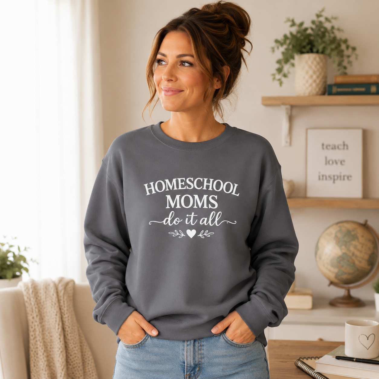 Homeschool Moms Do It All Sweatshirt | Homeschool Mom Crewneck | Cozy Homeschooling Sweatshirt | Gift for Homeschool Mama