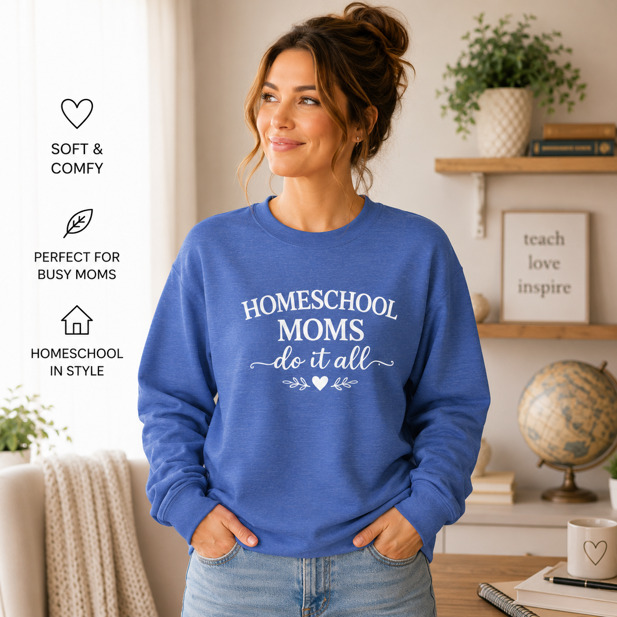 Homeschool Moms Do It All Sweatshirt | Homeschool Mom Crewneck | Cozy Homeschooling Sweatshirt | Gift for Homeschool Mama