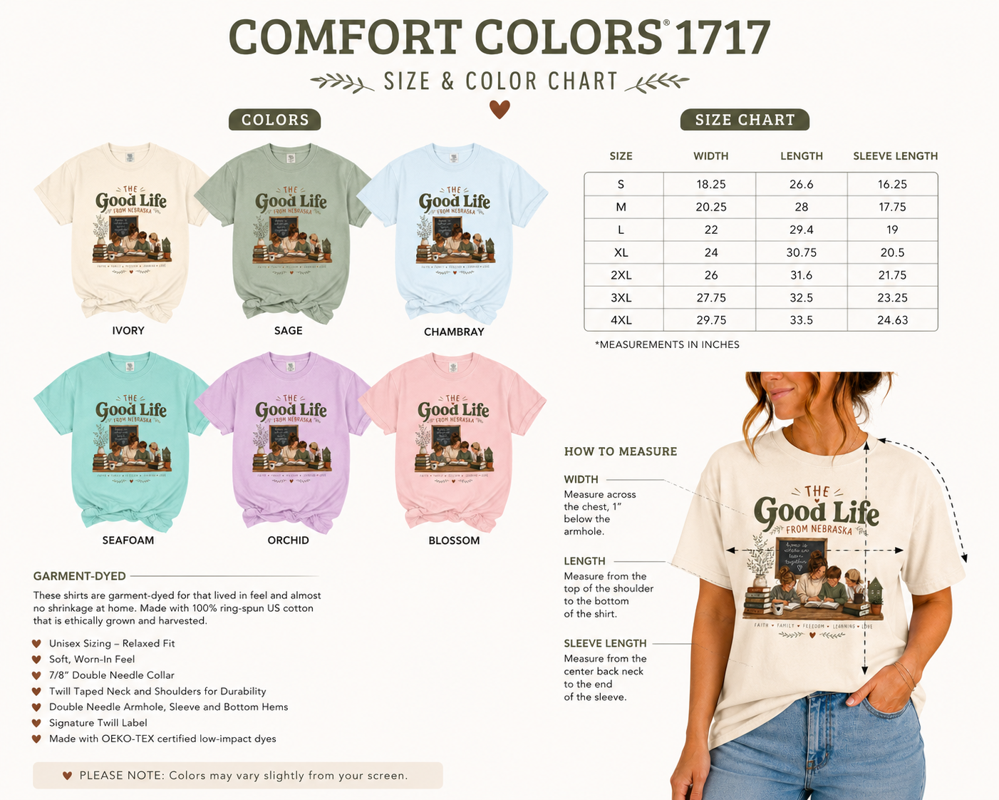 The Good Life From Nebraska Shirt, Homeschool Mom Shirt, Christian Homeschool Tee, Comfort Colors 1717, Faith Family Freedom Learning