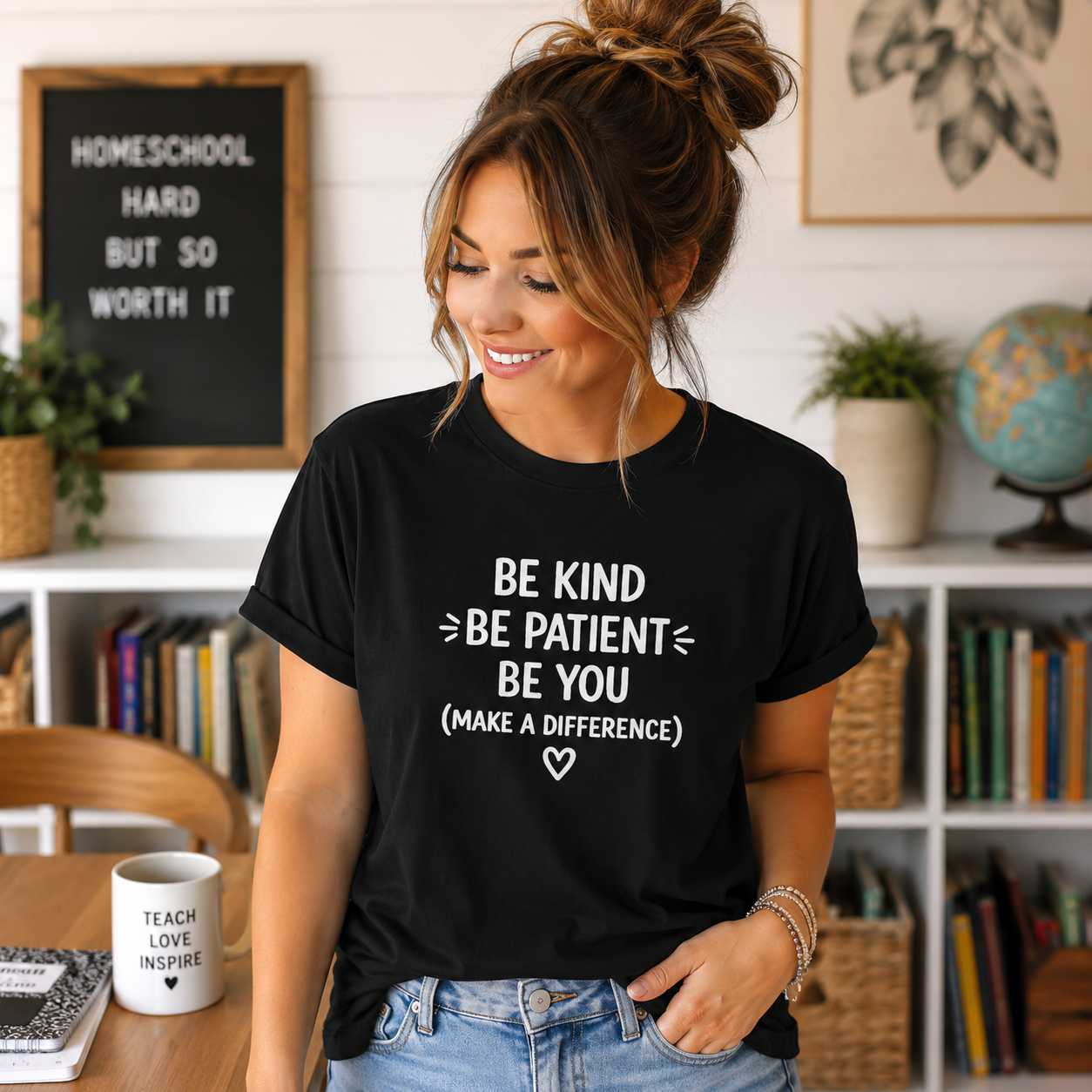 Be Kind Be Patient Be You Shirt, Teacher Appreciation Gift, Homeschool Mom Tee, Comfort Colors 1717, Kindergarten Teacher Shirt