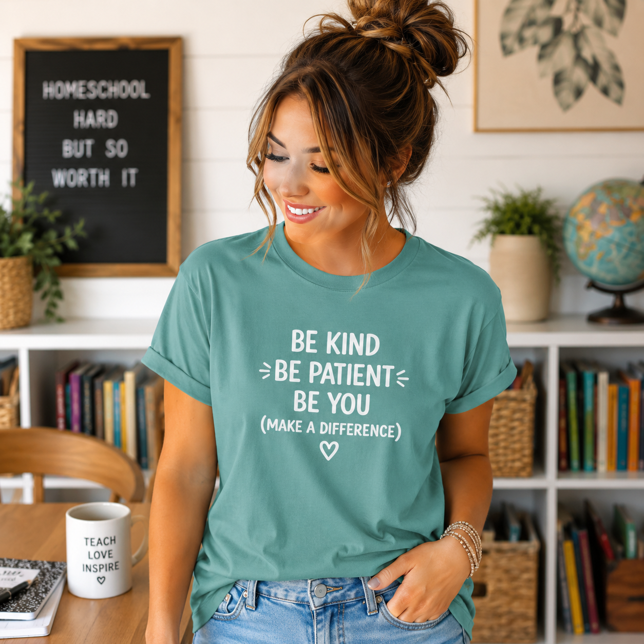 Be Kind Be Patient Be You Shirt, Teacher Appreciation Gift, Homeschool Mom Tee, Comfort Colors 1717, Kindergarten Teacher Shirt