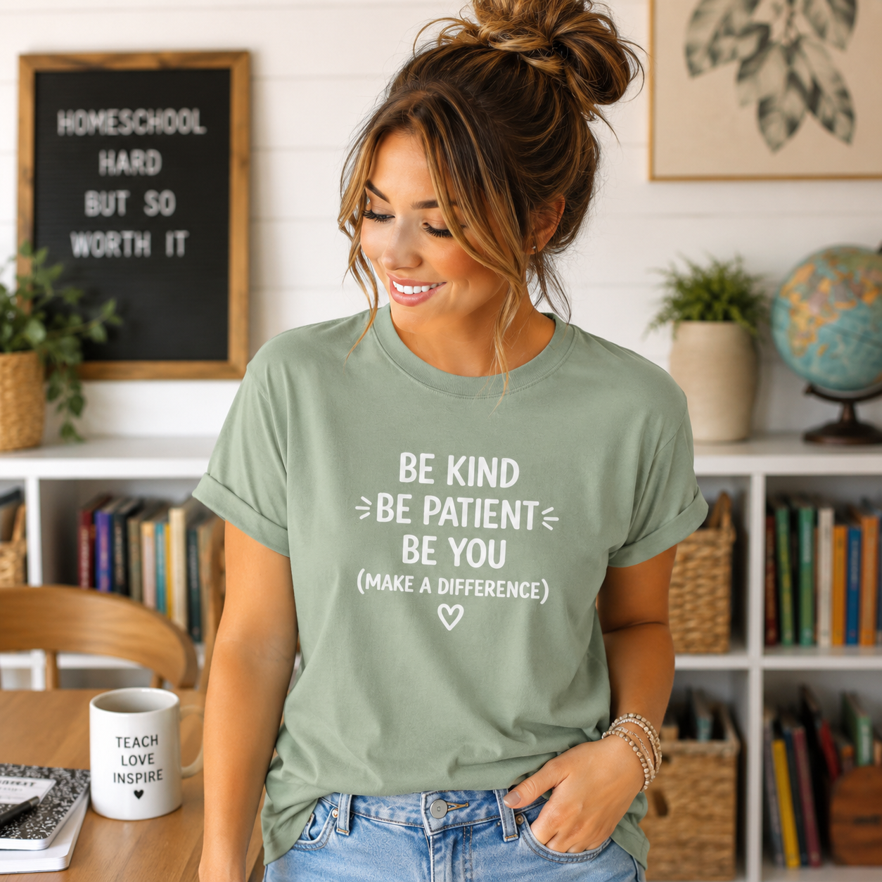 Be Kind Be Patient Be You Shirt, Teacher Appreciation Gift, Homeschool Mom Tee, Comfort Colors 1717, Kindergarten Teacher Shirt