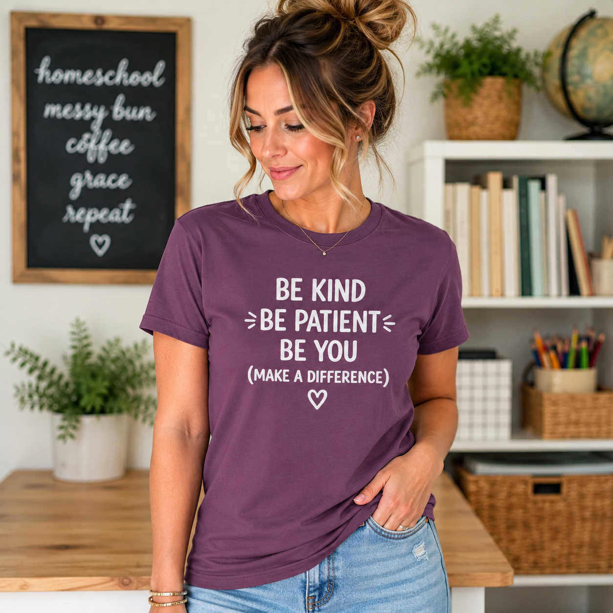 Be Kind Be Patient Be You Shirt, Teacher Appreciation Gift, Homeschool Mom Tee, Comfort Colors 1717, Kindergarten Teacher Shirt