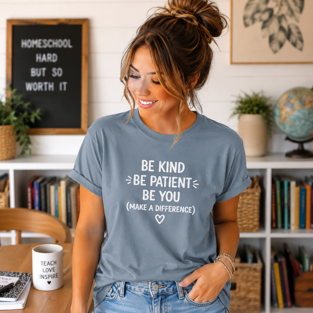 Be Kind Be Patient Be You Shirt, Teacher Appreciation Gift, Homeschool Mom Tee, Comfort Colors 1717, Kindergarten Teacher Shirt