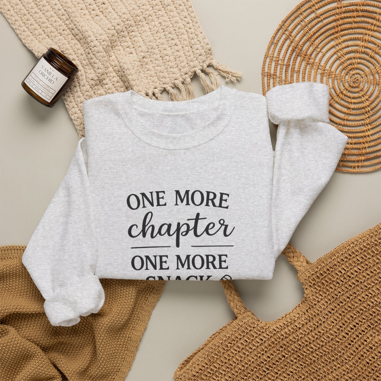 One More Chapter One More Snack Sweatshirt | Homeschool Mom Sweatshirt | Book Lover Crewneck | Reading Teacher Gift