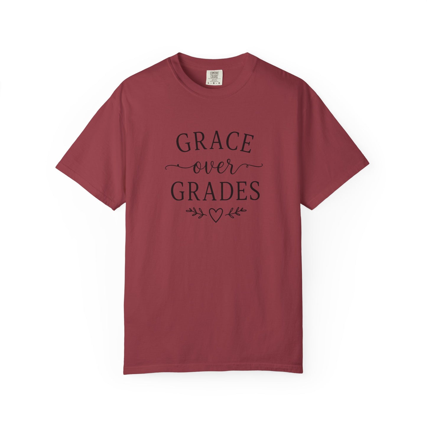 Grace Over Grades T-shirt | Inspirational Typography, Heart & Flourish Design