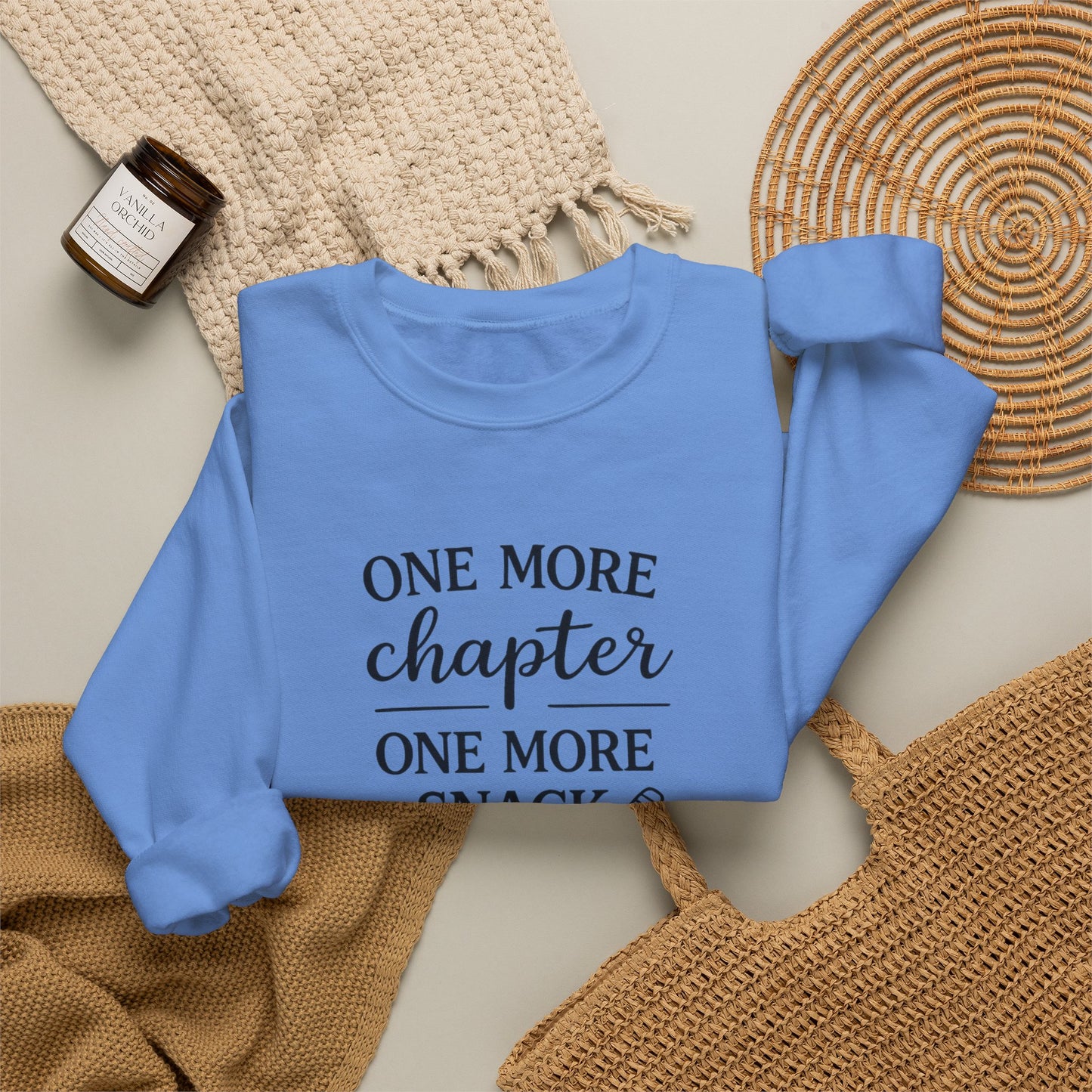 One More Chapter One More Snack Sweatshirt | Homeschool Mom Sweatshirt | Book Lover Crewneck | Reading Teacher Gift
