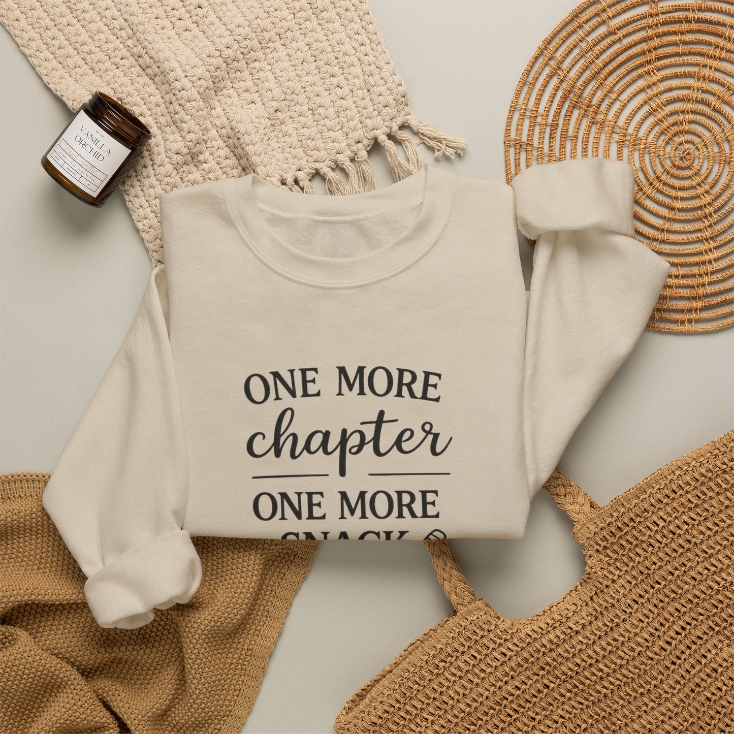 One More Chapter One More Snack Sweatshirt | Homeschool Mom Sweatshirt | Book Lover Crewneck | Reading Teacher Gift