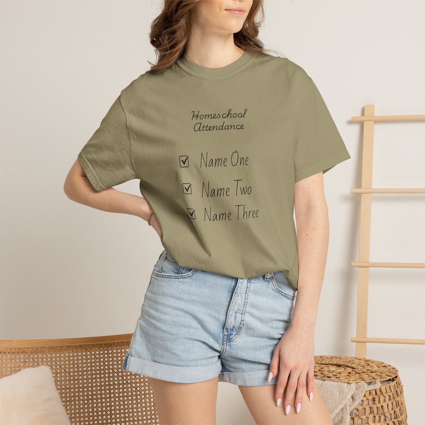 Personalized Homeschool Attendance Shirt, Custom Homeschool Mom Shirt with Kids Names, Homeschool Mama Tee, Personalized Teacher Gift, Comfort Colors 1717