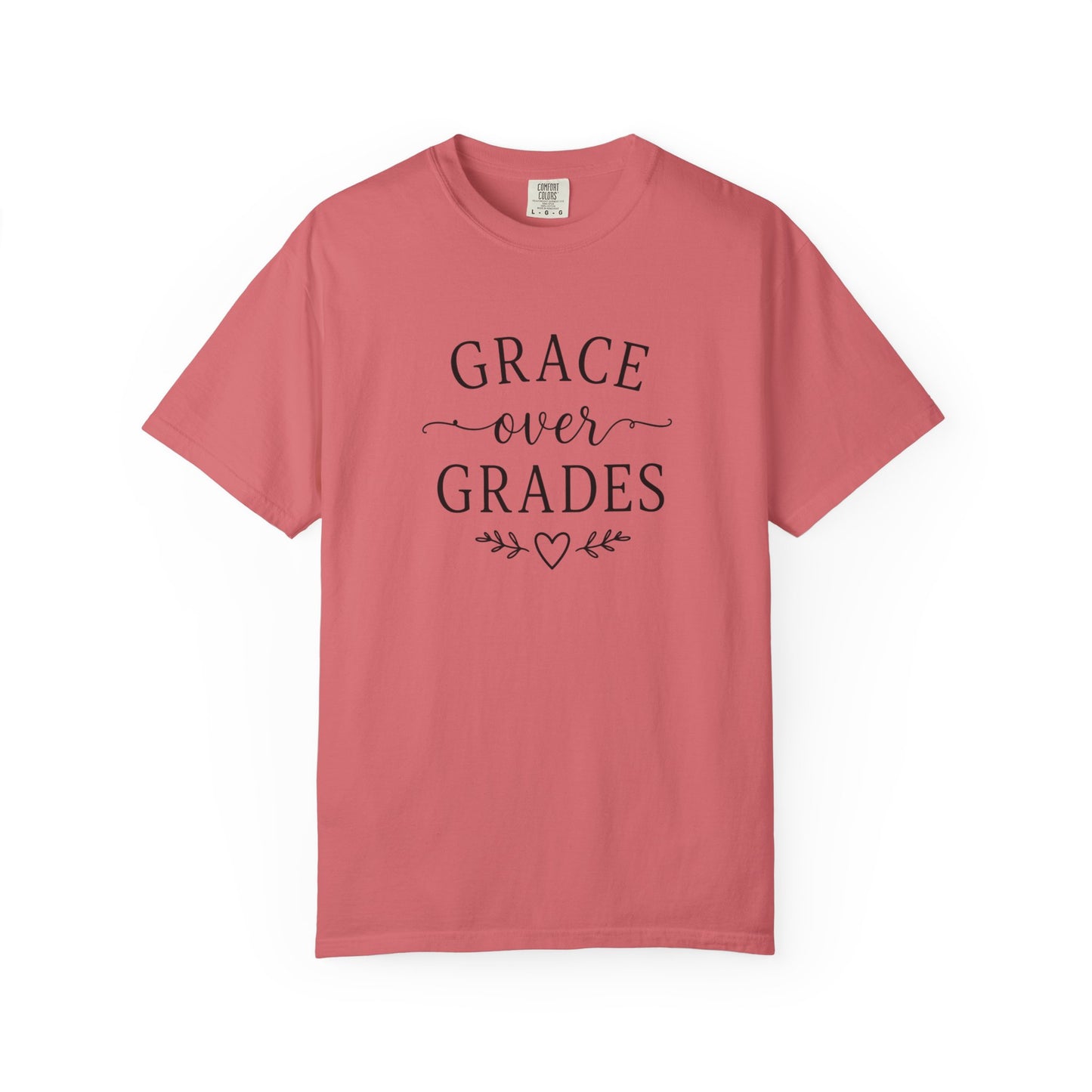 Grace Over Grades T-shirt | Inspirational Typography, Heart & Flourish Design