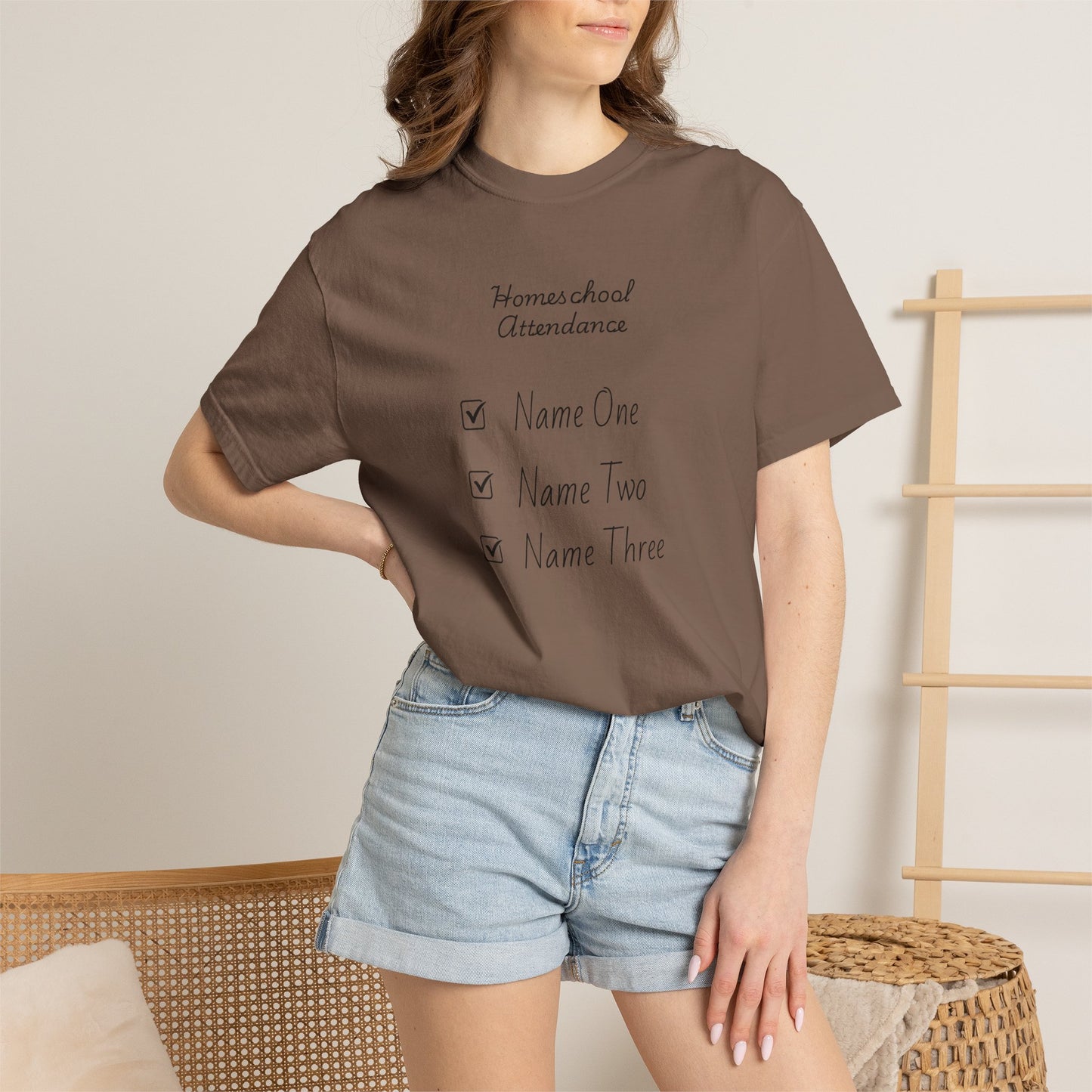 Personalized Homeschool Attendance Shirt, Custom Homeschool Mom Shirt with Kids Names, Homeschool Mama Tee, Personalized Teacher Gift, Comfort Colors 1717