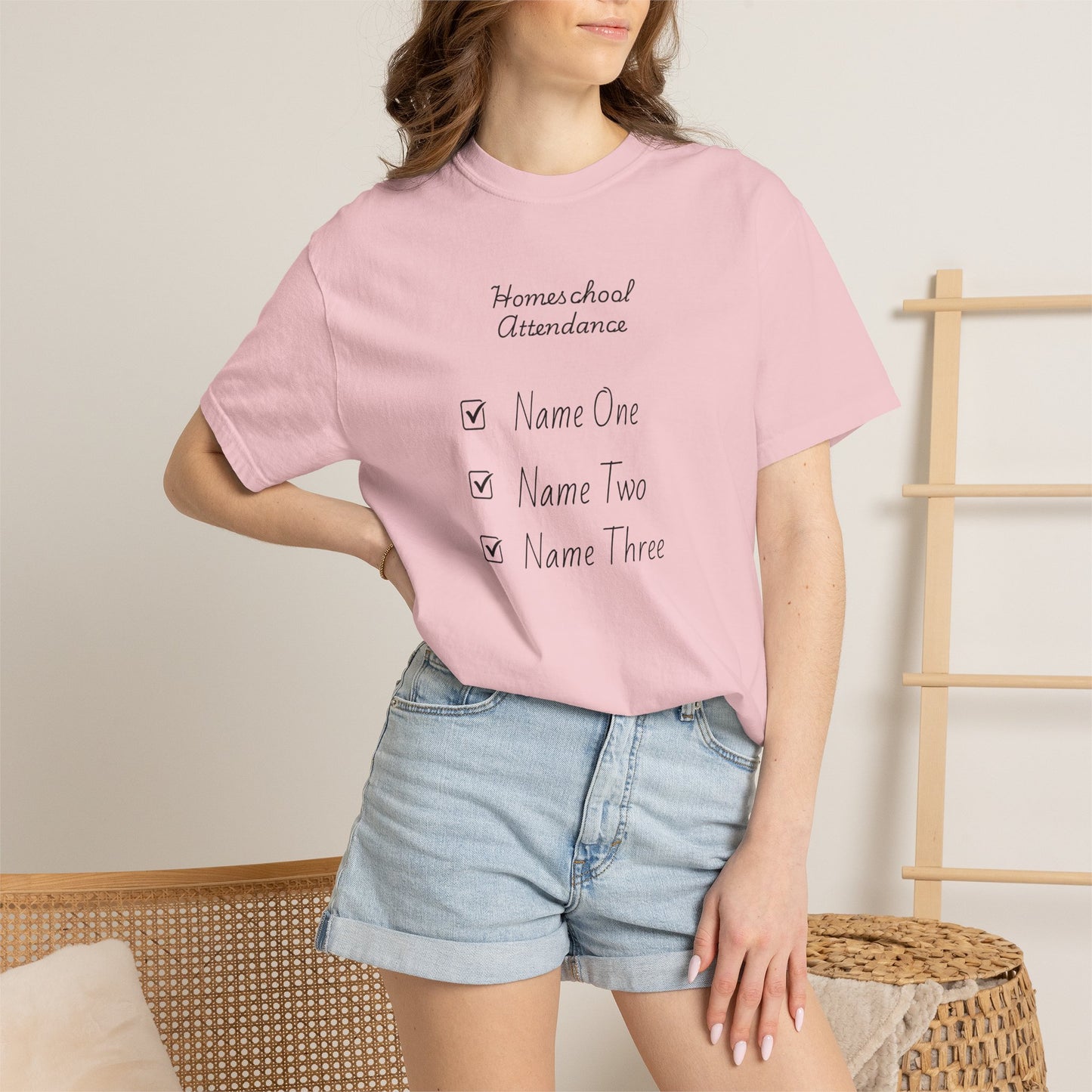 Personalized Homeschool Attendance Shirt, Custom Homeschool Mom Shirt with Kids Names, Homeschool Mama Tee, Personalized Teacher Gift, Comfort Colors 1717