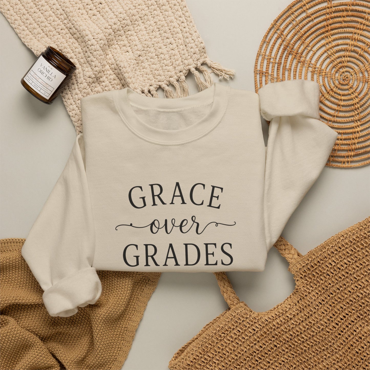 Grace Over Grades Sweatshirt, Homeschool Mom Sweatshirt, Christian Homeschool Shirt, Faith Based Teacher Gift, Homeschool Mama Crewneck, Christian Mom Gift