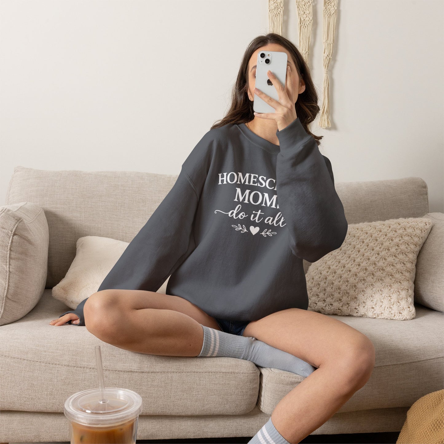 Homeschool Moms Do It All Sweatshirt | Homeschool Mom Crewneck | Cozy Homeschooling Sweatshirt | Gift for Homeschool Mama