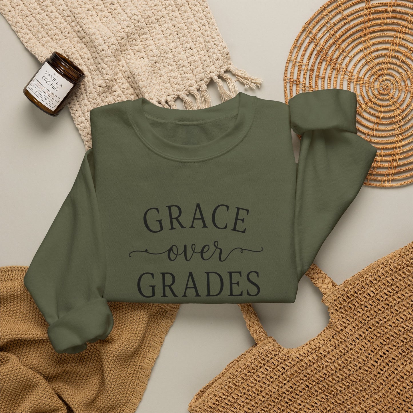 Grace Over Grades Sweatshirt, Homeschool Mom Sweatshirt, Christian Homeschool Shirt, Faith Based Teacher Gift, Homeschool Mama Crewneck, Christian Mom Gift