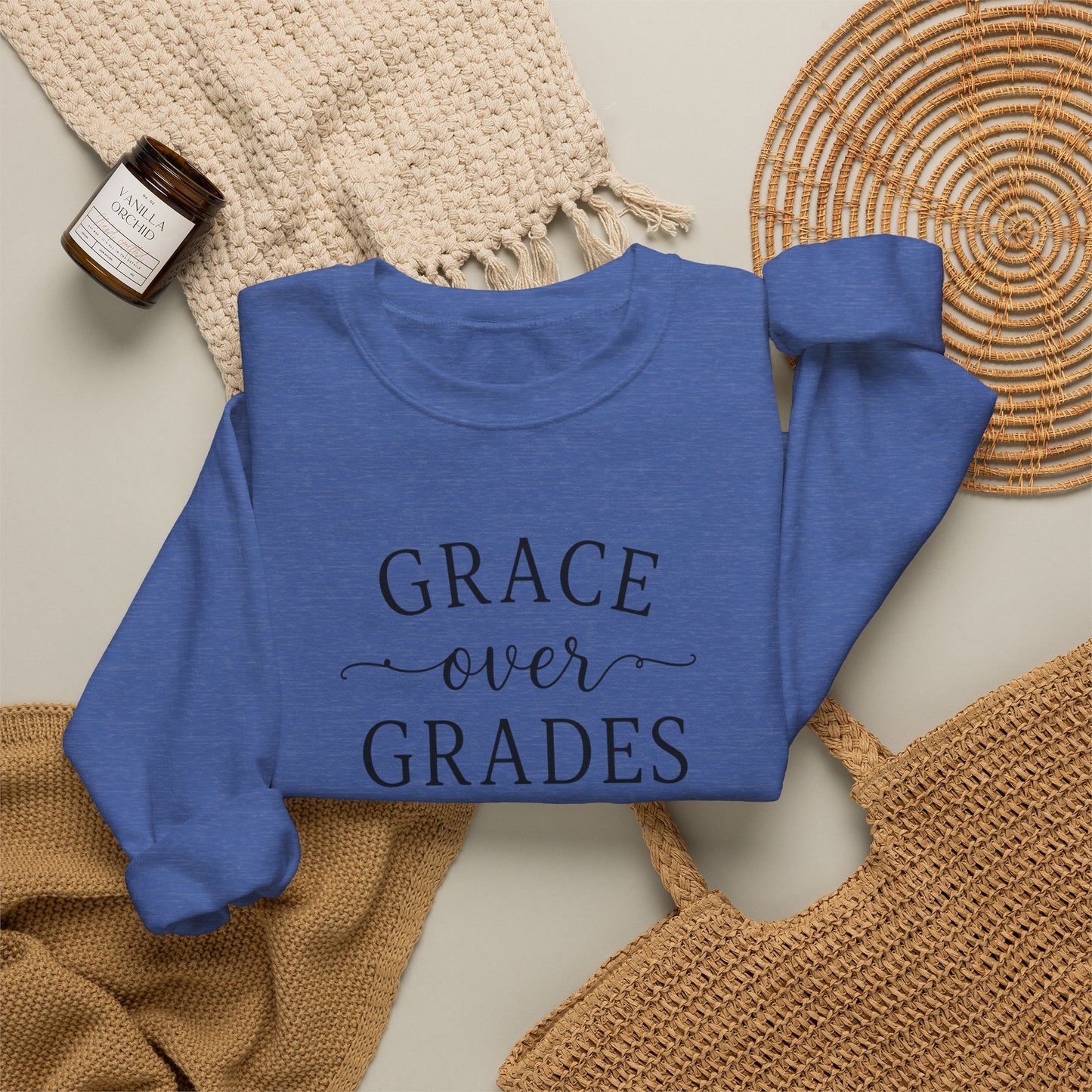 Grace Over Grades Sweatshirt, Homeschool Mom Sweatshirt, Christian Homeschool Shirt, Faith Based Teacher Gift, Homeschool Mama Crewneck, Christian Mom Gift