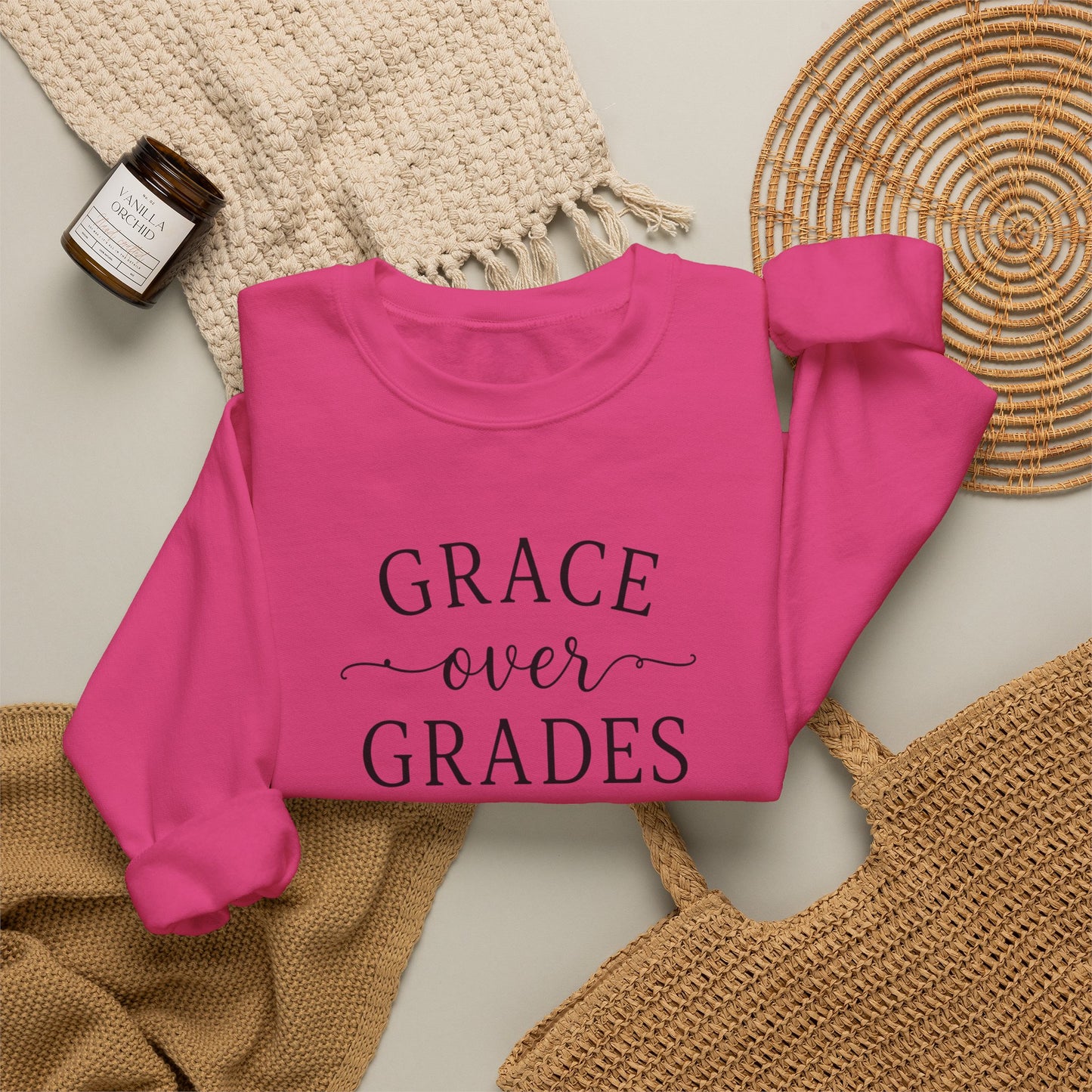 Grace Over Grades Sweatshirt, Homeschool Mom Sweatshirt, Christian Homeschool Shirt, Faith Based Teacher Gift, Homeschool Mama Crewneck, Christian Mom Gift
