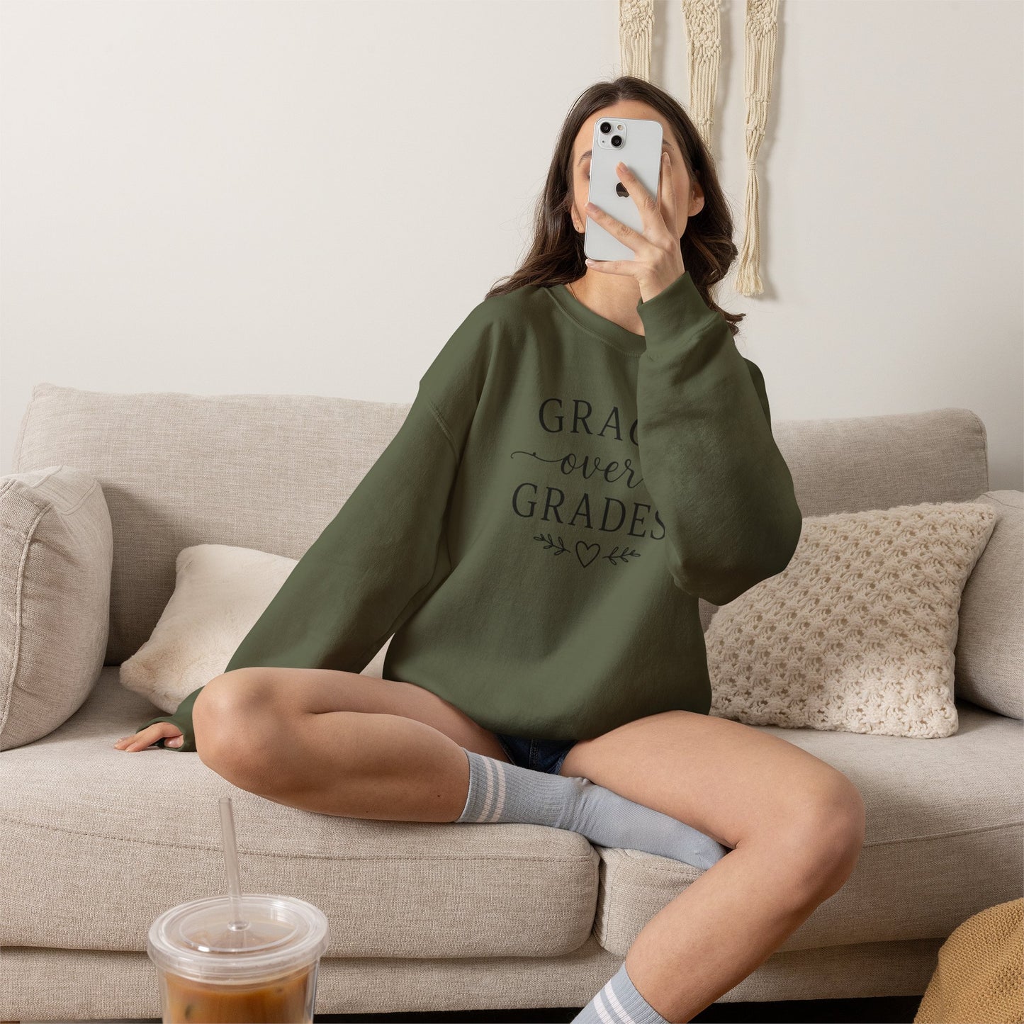 Grace Over Grades Sweatshirt, Homeschool Mom Sweatshirt, Christian Homeschool Shirt, Faith Based Teacher Gift, Homeschool Mama Crewneck, Christian Mom Gift