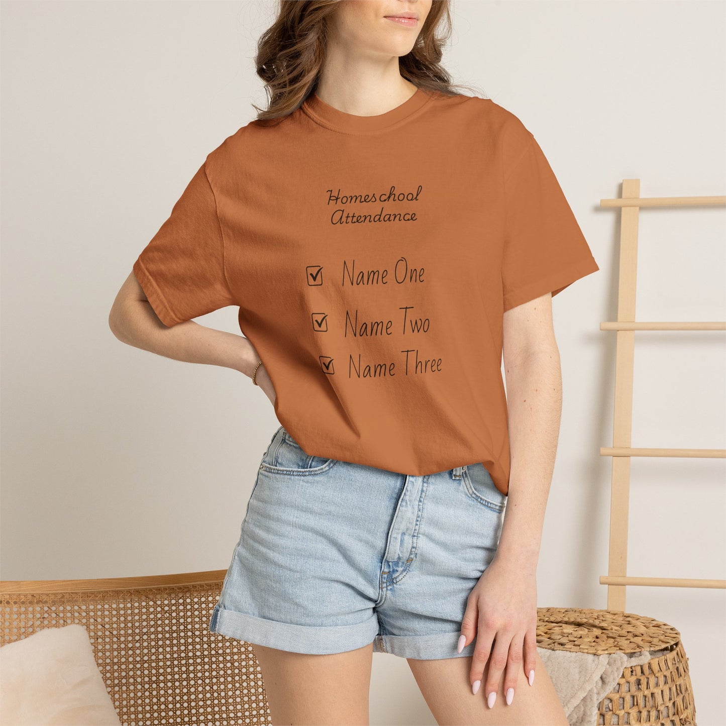 Personalized Homeschool Attendance Shirt, Custom Homeschool Mom Shirt with Kids Names, Homeschool Mama Tee, Personalized Teacher Gift, Comfort Colors 1717