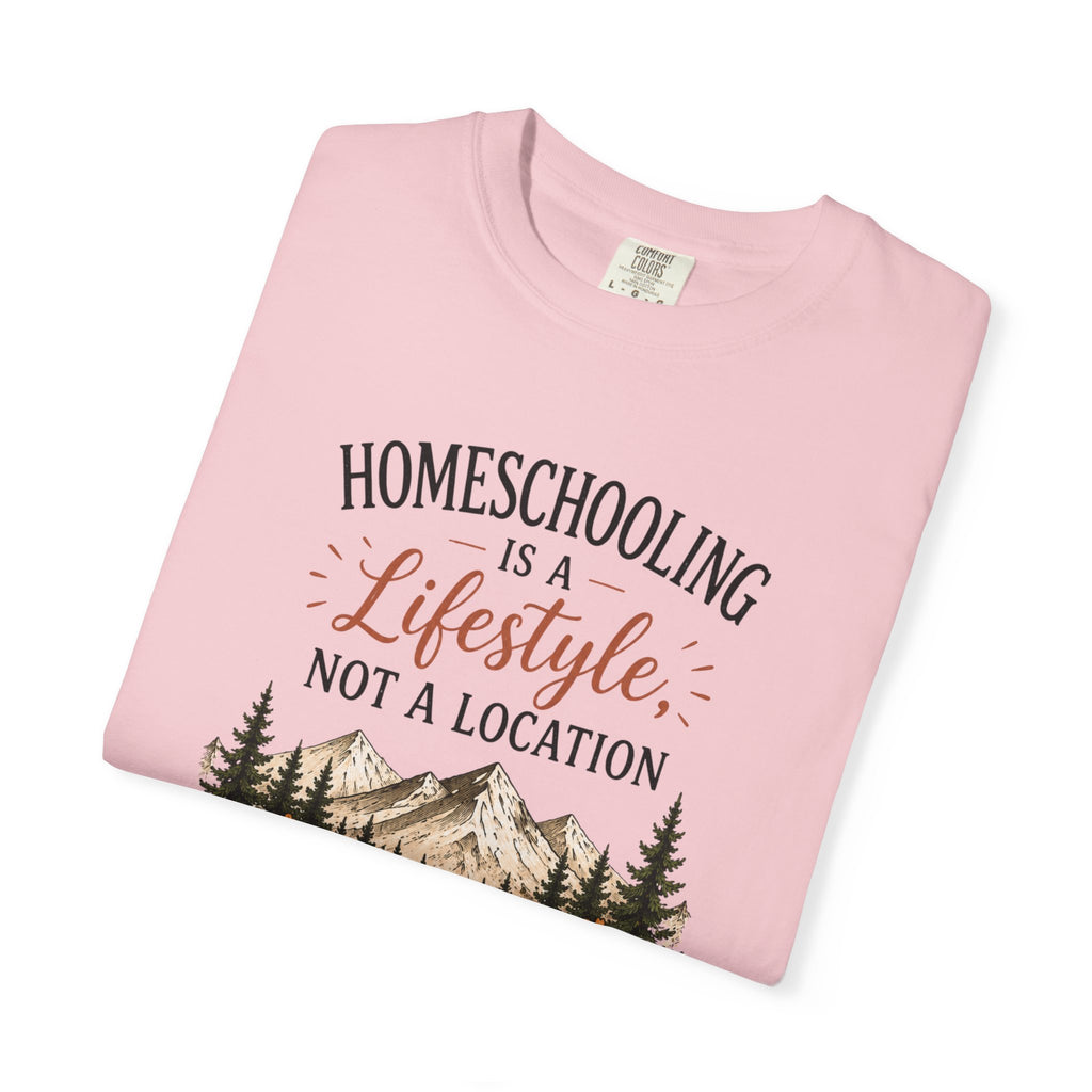 Homeschooling Is a Lifestyle T-Shirt — Mountain, Books & Coffee Homeschool Mom Tee